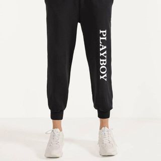 Quần Jogger Thể Thao Nữ Playboy Phối Lưới Eo Cực Trend, Thun Polly Co Giãn 4 Chiều Mịn, Đẹp