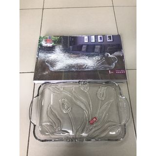 Khay Thủy Tinh Chữ Nhật Trắng Có Tay Cầm Rẻ (THÙNG 16C)
