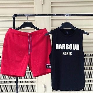 Đồ bộ mặc nhà thể thao thun lạnh in HARBOUR PARIS giá sỉ