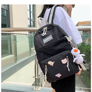 Balo nữ Fashion chất vải canvas chống thấm tặng sticker và móc khóa vịt