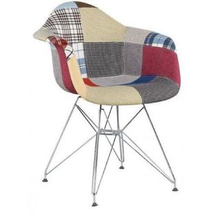 Ghế Cafe Có Đệm Eames Hoa Văn Thổ Cẩm Phong Cách Mới