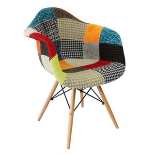 Ghế Cafe Có Đệm Eames Hoa Văn Thổ Cẩm Phong Cách Mới