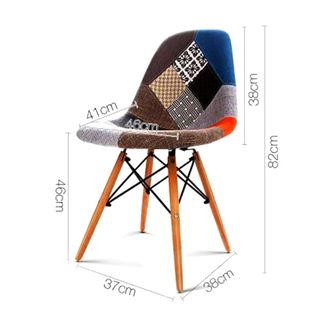Ghế Cafe Có Đệm Eames Hoa Văn Thổ Cẩm Phong Cách Mới