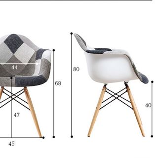 Ghế Cafe Có Đệm Eames Hoa Văn Thổ Cẩm Phong Cách Mới