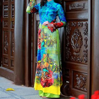 ÁO DÀI HỌA TIẾT ĐỘC ĐÁO