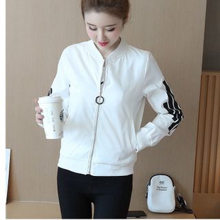 Áo khoác dù bomber phối sọc