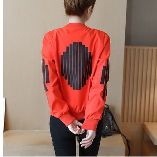 Áo khoác dù bomber phối sọc