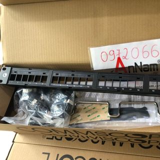 Thanh đấu nối UTP SL DDM 24 cổng cat6 1U rỗng thẳng 760237040 9-1375055-2