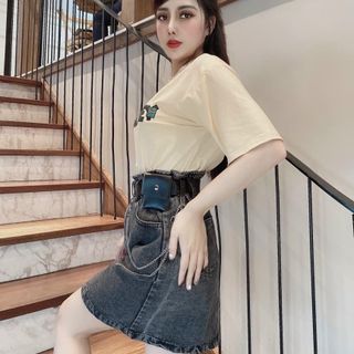 Áo phông thêu da
