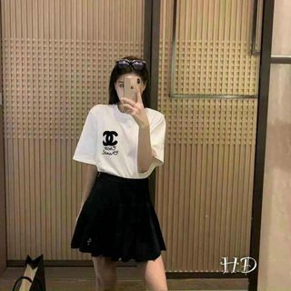 Áo phông thêu chữ vải cotton