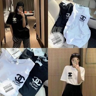 Áo phông thêu chữ vải cotton