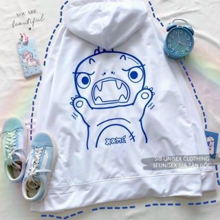 Áo hoodie chống nắng mưa thun nỉ ngoại nón 2 lớp