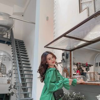 Đầm suông phối bèo tay nhún - KSPQ290185290
