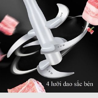 Máy xay thịt, máy xay cầm tay đa năng 2 lít công suất lớn cối inox 304 cao cấp Kitchen