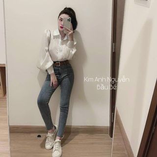 Sơ mi trắng tay dài bồng