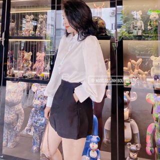 Sơ mi trắng tay dài bồng