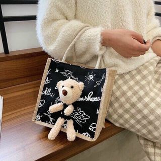 Túi cói hình gấu Teddy