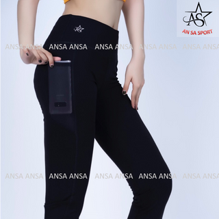 Quần legging dài thể thao nữ phối lưới túi hông - QD6 giá sỉ