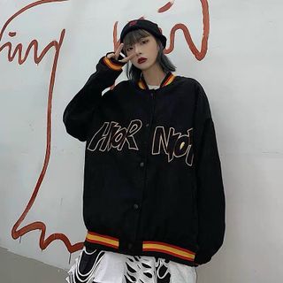 Áo khoác nhung kiểu bomber cá tính, dễ thương