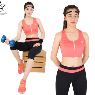 Bộ lửng thể thao nữ áo croptop dây kéo - DL14 giá sỉ