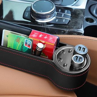 khay để đồ khe ghế ô tô kèm bộ chia tẩu sạc 2in 1