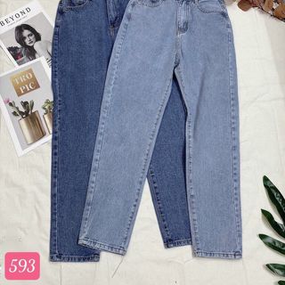 Quần baggy jean trơn lên lai giá sỉ