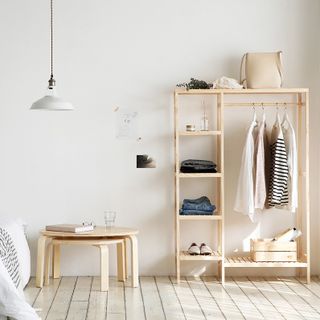 KỆ TREO ĐỒ DOUBLE HANGER - Màu gỗ (NỘI THẤT KIỂU HÀN)_ An Furniture