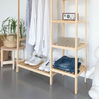 KỆ TREO ĐỒ DOUBLE HANGER - Màu gỗ (NỘI THẤT KIỂU HÀN)_ An Furniture