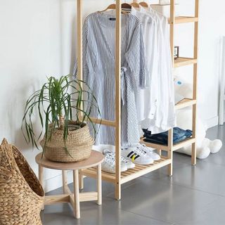 KỆ TREO ĐỒ DOUBLE HANGER - Màu gỗ (NỘI THẤT KIỂU HÀN)_ An Furniture