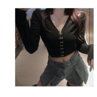 ÁO THUN GÂN CROPTOP TAY DÀI