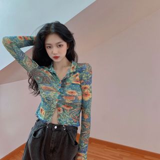 ÁO KIỂU HOA VĂN TAY DÀI