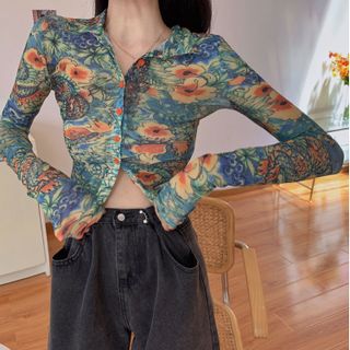 ÁO KIỂU HOA VĂN TAY DÀI