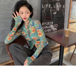 ÁO KIỂU HOA VĂN TAY DÀI