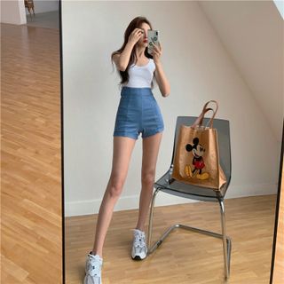 QUẦN SHORT LƯNG CAO DÂY KÉO EO