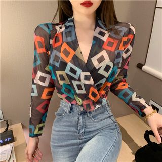 ÁO KIỂU TAY DÀI Ô MÀU