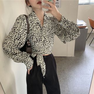 ÁO SƠ MI CROPTOP - ONESIZE