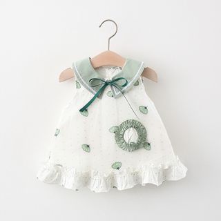 Váy sát nách cổ cánh sen màu xanh