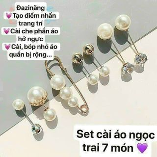 Set 7 cái cài áo ngọc trai giá sỉ