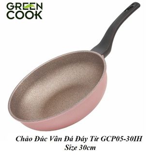 CHẢO ĐÚC VÂN ĐÁ 3D ĐÁY TỪ CHỐNG DÍNH 7 LỚP LÒNG SÂU GREENCOOK GCP05-30IH SIZE 30CM giá sỉ