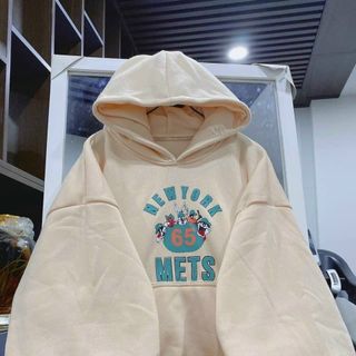 Áo hoodie nỉ ngoại tay phồng nhúng in 65 nón 2 lớp rõ đẹp