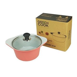 NỒI ĐÚC VÂN ĐÁ CERAMIC CHỐNG DÍNH ĐÁY TỪ GREENCOOK GCS02-20IH SIZE 20CM