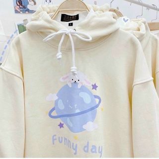 Áo hoodie nỉ ngoại in hình hành tinh cừu nón 2 lớp đepj