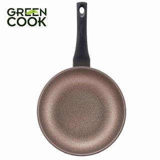 CHẢO ĐÚC VÂN ĐÁ 3D ĐÁY TỪ CHỐNG DÍNH 7 LỚP LÒNG SÂU GREENCOOK GCP05-26IH SIZE 26CM
