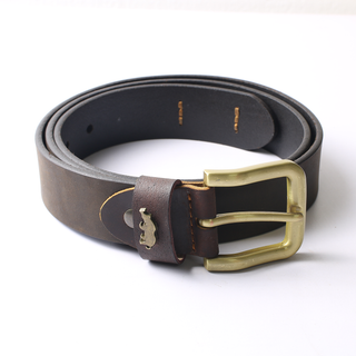 Thắt lưng nam da bò sáp buck nguyên miếng thật 100% - Dây Nịt 1 lớp bản 3.75cm dài 115-120 cm - màu nâu đen - SK0001