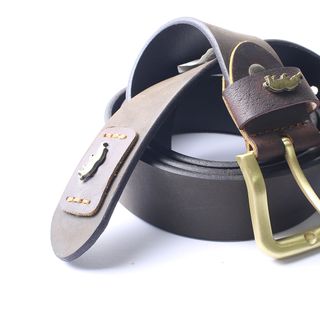 Thắt lưng nam khóa kim da bò nguyên miếng thật 100% - Dây Nịt 1 lớp bản 3.75cm dài 115-120 cm - màu nâu đen - SK0001