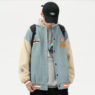 Áo khoác nhung kiểu bomber thêu logo chất