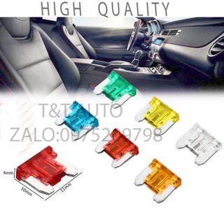 Bộ 100 cầu chì ô tô chân ngắn, cầu chì 12v cao cấp 1 hộp thập cẩm gồm các loại khác nhau (5A, 10A,15A, 20A, 25A, 30A)