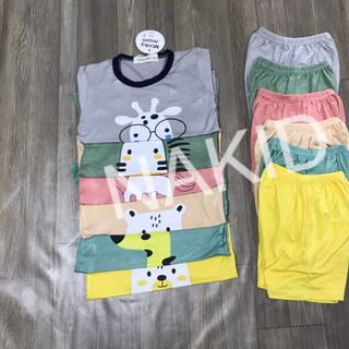 GIÁ SỐC - Bộ Cộc Tay Chất Thun Lạnh Hàng Minky Mom Họa Tiết Con Thú- MKTC02