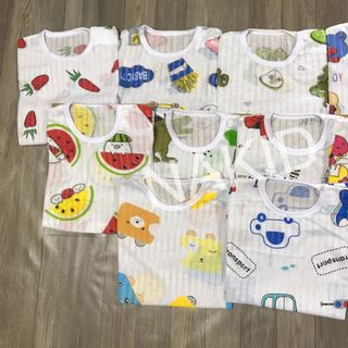 GIÁ SỐC - BỘ COTTON GIẤY CỘC TAY CÀI VAI CHO BÉ 5-15 KG, GIAO MẪU NGẪU NHIÊN - CTC01