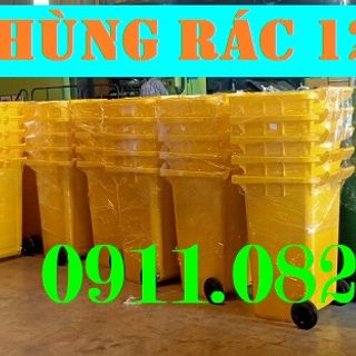 Cung cấp thùng rác 120 lít màu cam giá rẻ- Thùng rác công cộng- giá sỉ